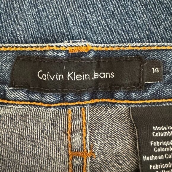 Y2K Calvin Klein Mid Rise Loose Fit Straight Leg Stretch Jeans Size 14 - Picture 9 of 12